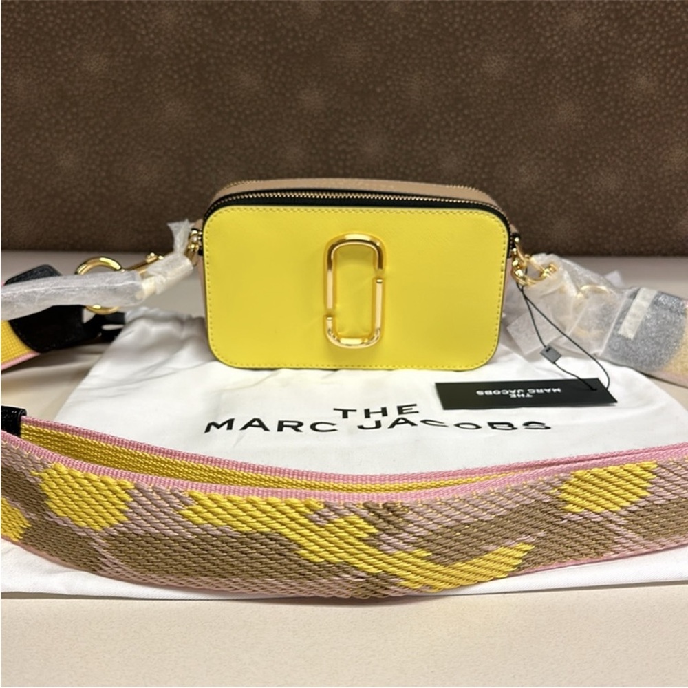 ‼️NEW Marc Jacobs Yellow Leather Colorblock Snapshot Crossbody Bag